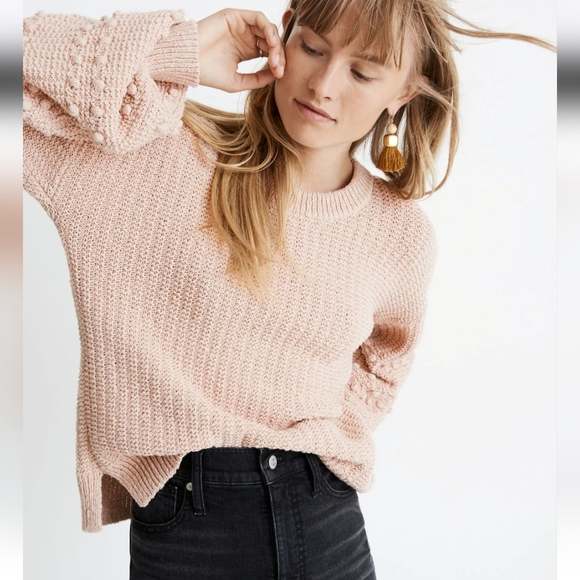 Madewell Avalon Pink Bobble Pullover Sweater Size M - Picture 1 of 10